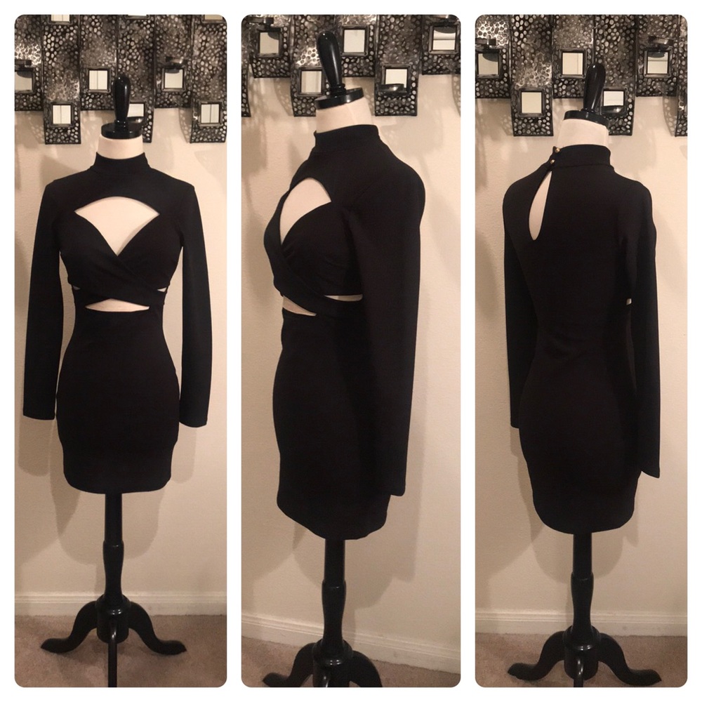 NWOT BLACK CUT OUT BODYCON DRESS